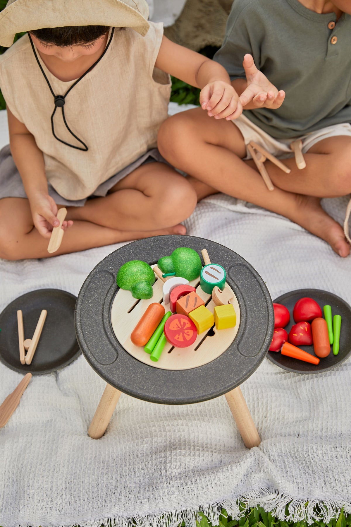 PlanToys BBQ Playset — Wooden Pretend Play Set