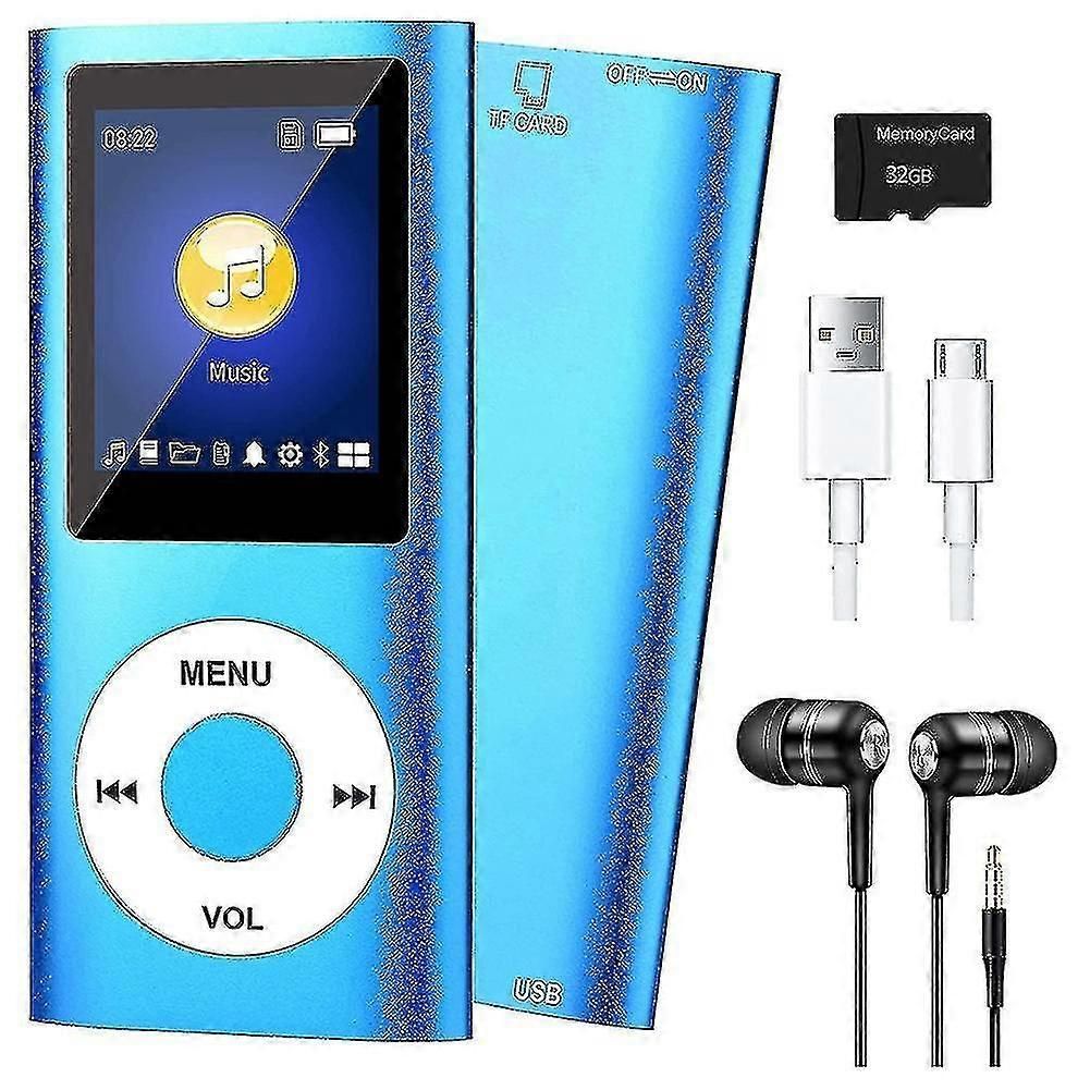 Mp3 Player With Bluetooth 5.0, Music Player With 32gb Tf Card,fm,earphone, Portable Hifi Music Play zxin