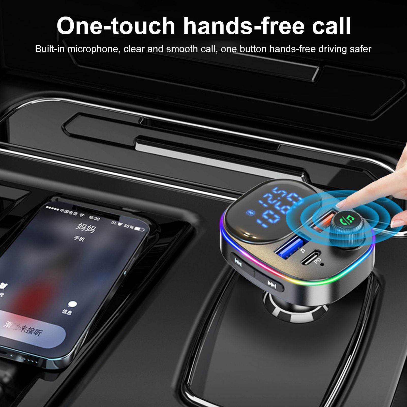 Car FM Transmitter Bluetooth MP3 Player QC3.0 PD Car Charger With LED Display