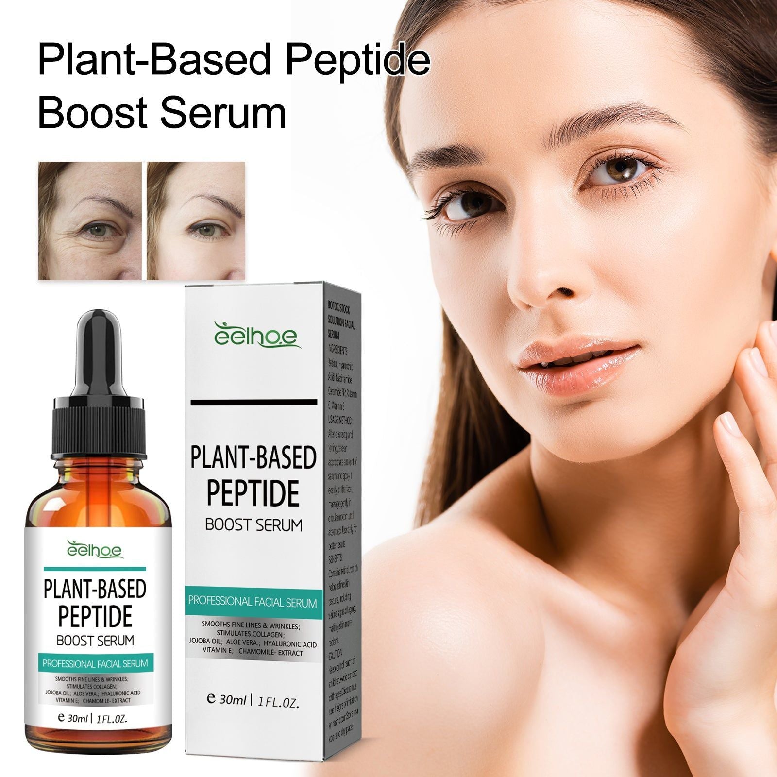 Plant-Based Peptide Serum, Brightening, Hydrating, Anti-Aging, Moisturize Skin ,30ml