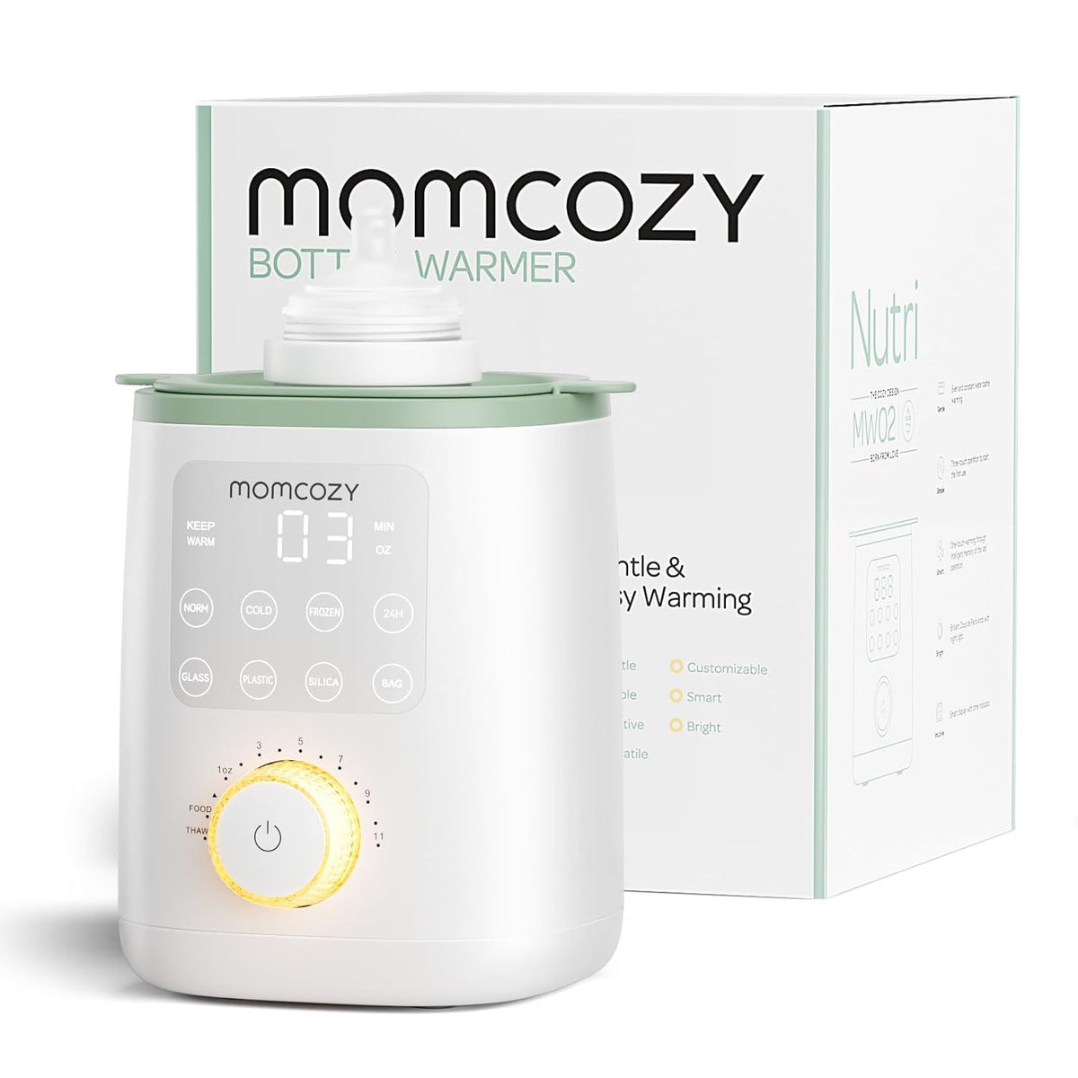 Momcozy - Nutri Smart Baby Bottle Warmer - White/Green
