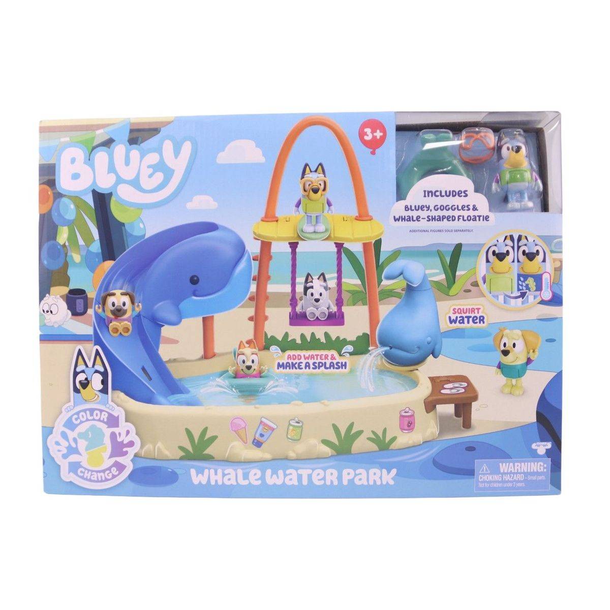 Bluey Color Change Whale Water Park Playset, 3+ years