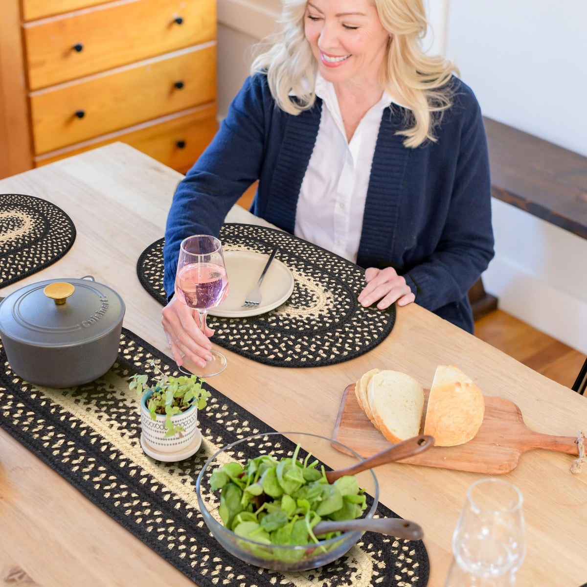 Finely Braided Jute Primitive Style Tables Runners