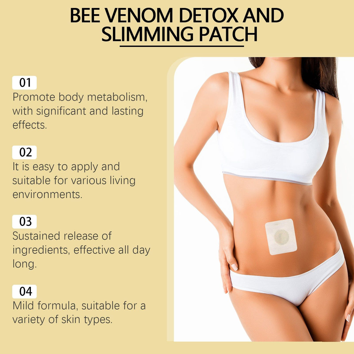 Bee Venom Slimming Patch for Body Shaping, Fat Burner, Natural Metabolism Booster ,10pcs
