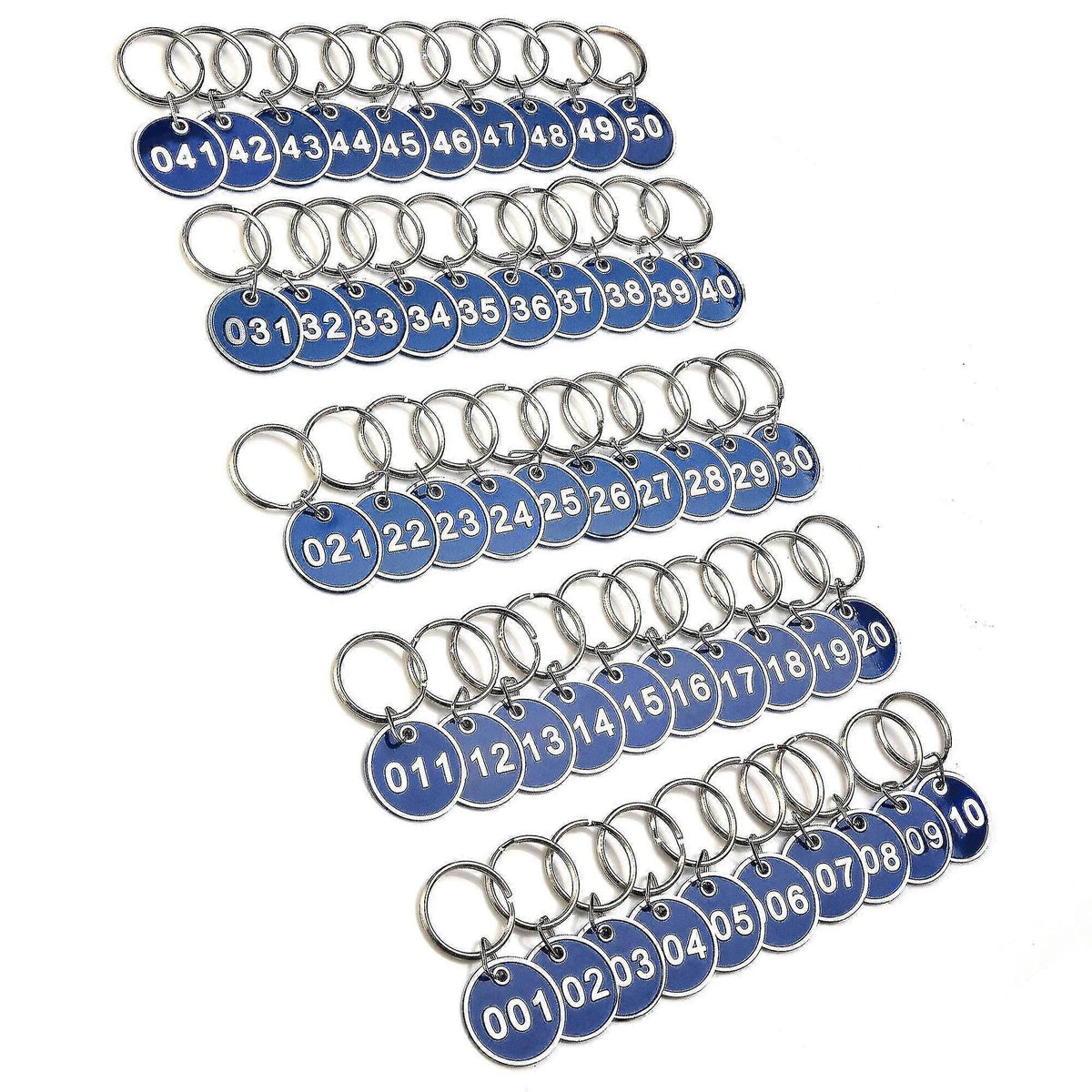 Engraved Aluminum Number Key Rings 1-100 for Locker Gym Keys
