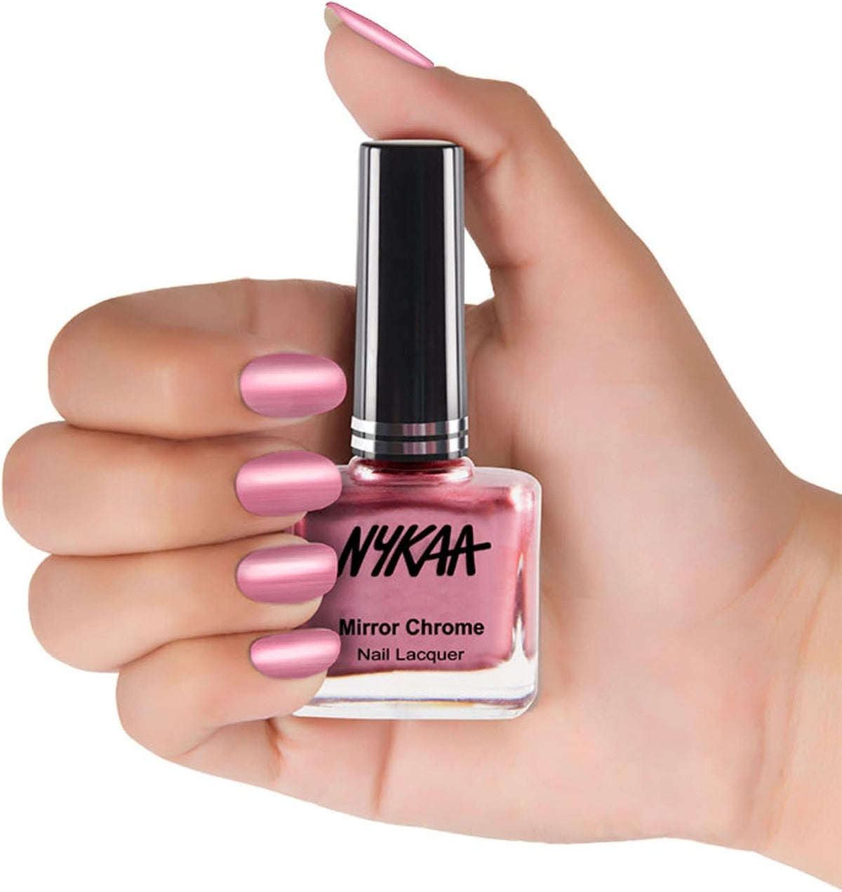 Nykaa Mirror Chrome Nail Lacquer Pink Pinwheel Shade No. 177