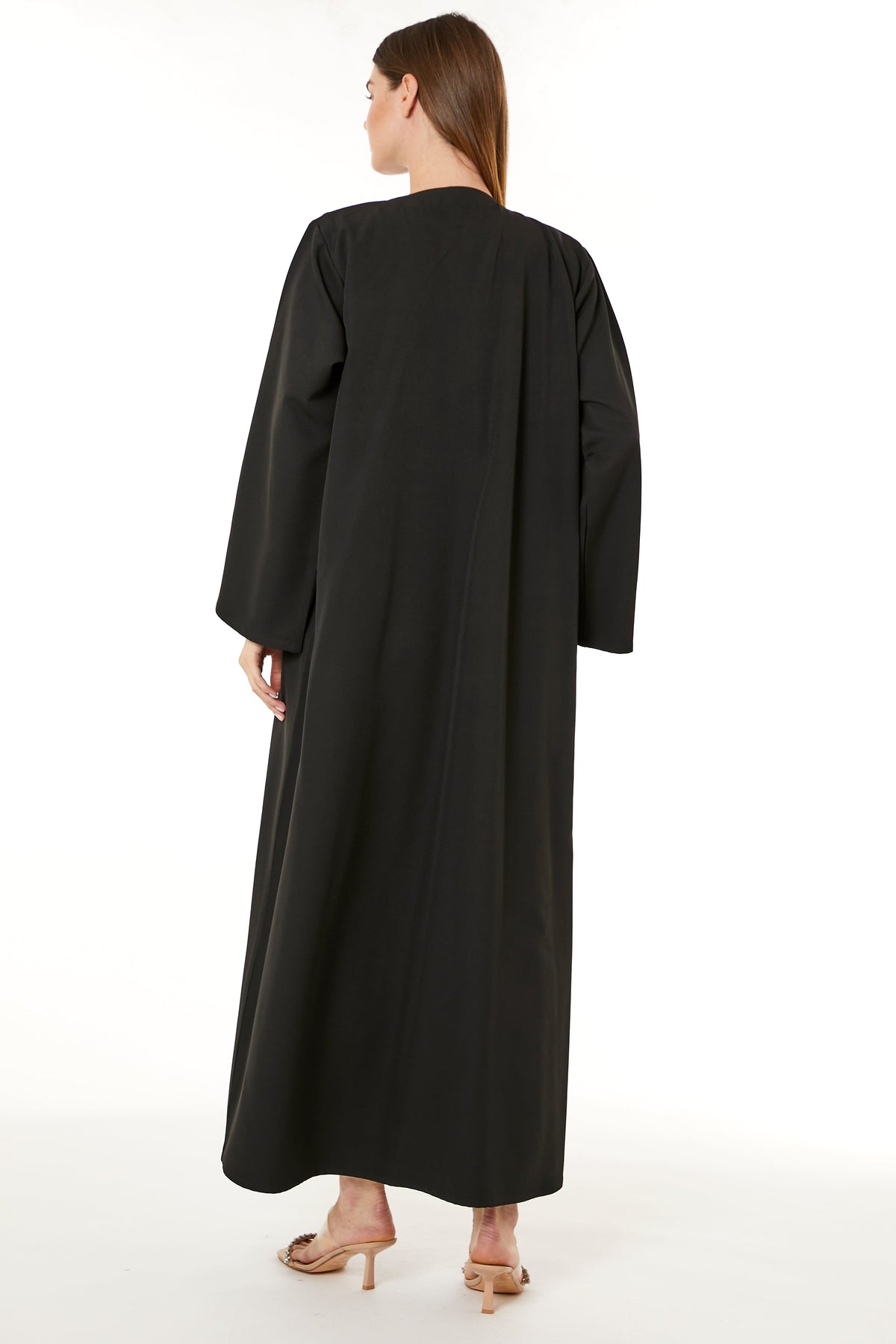 Black Barbie Crepe Hand Embellished Abaya