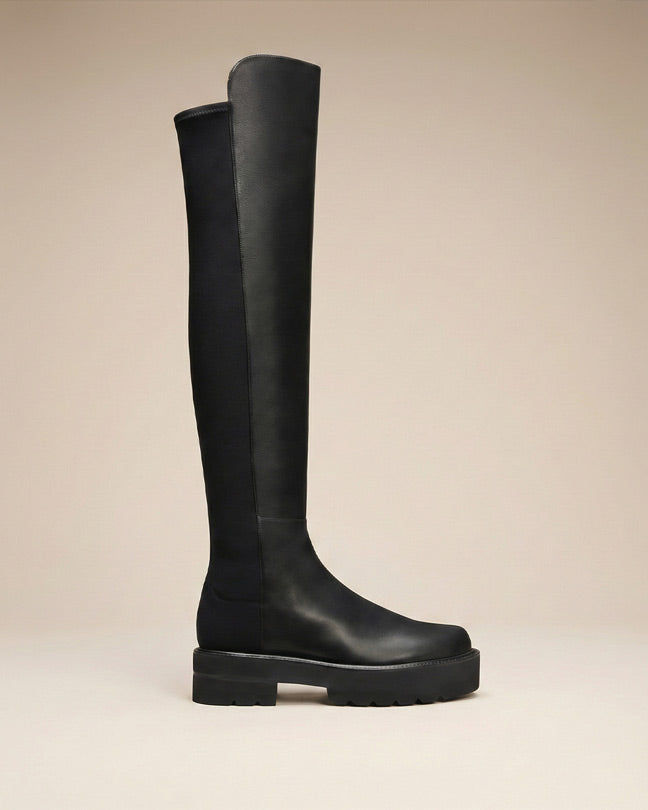 Stuart Weitzman ultralift 5050 Leather Black Over-the-Knee Boots