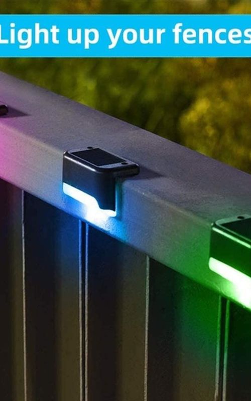4 Pack Solar Deck Lights LED Solar Step Lights Waterproof Fence Lights For Outdoor Steps Fence