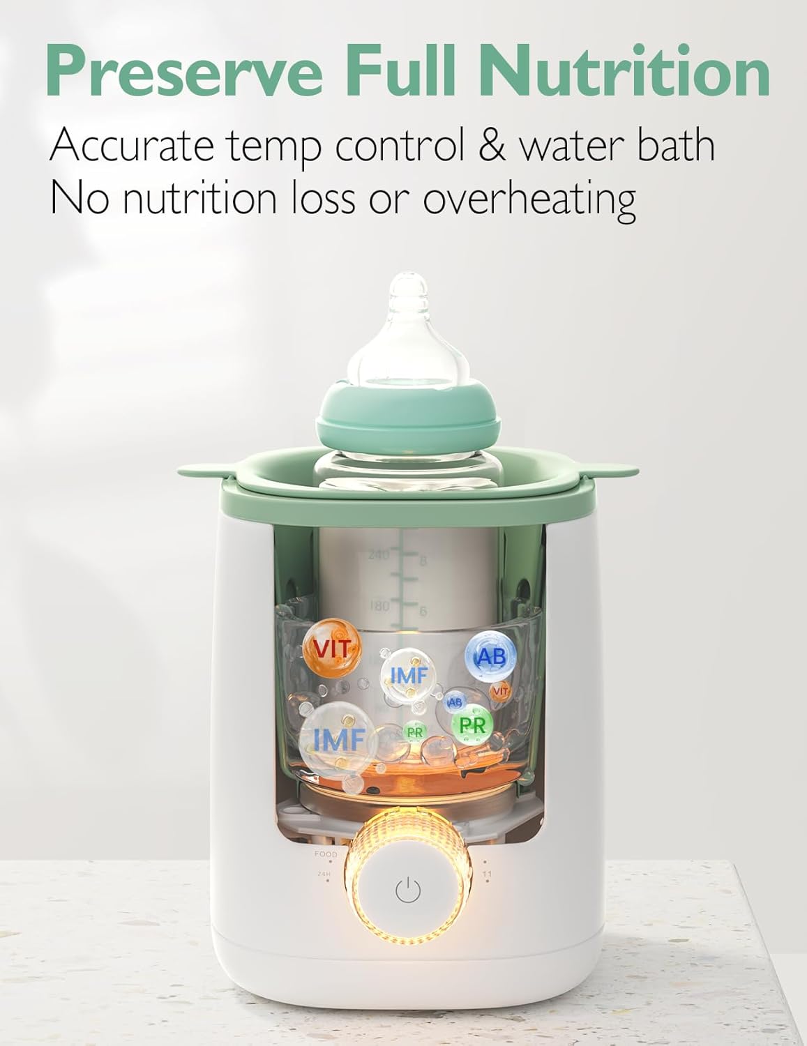 Momcozy - Nutri Smart Baby Bottle Warmer - White/Green