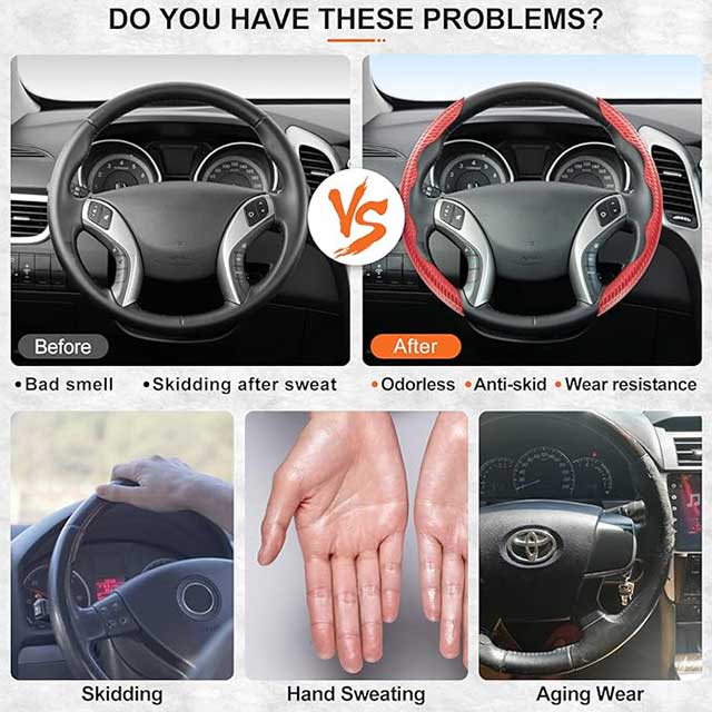 Premium Steering Wheel Cover - Soft, Durable & Anti-Slip Grip for Comfort and Protection