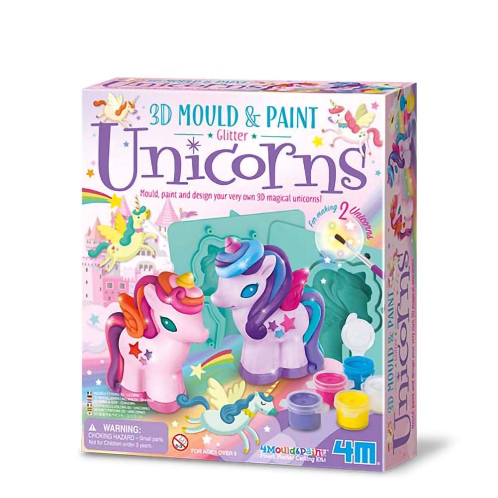 4M Mould & Paint 3D Glitter Unicorn Kit, 5+ Years