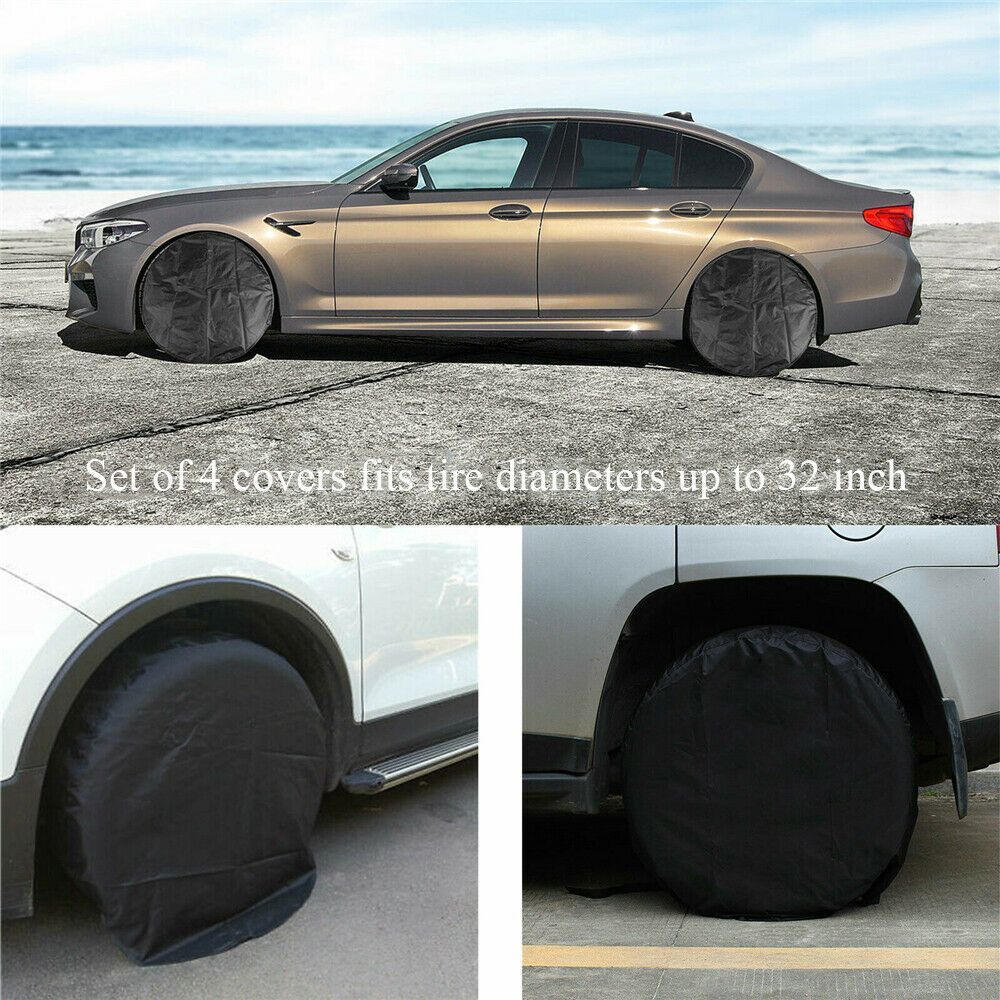 4 Pack Waterproof Tire Cover Spare Tyre Wheel RV Trailer Camper Anti-corrosion Tyre Protector