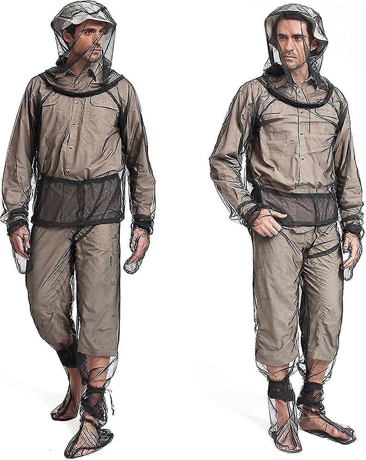 4 Pieces Mosquito Suit, Light-weight Bug Repellent Jacket Hood Pants Net Clothing Set For Men Women,outdoor Protection From Insects,flies,gnats, I zxin