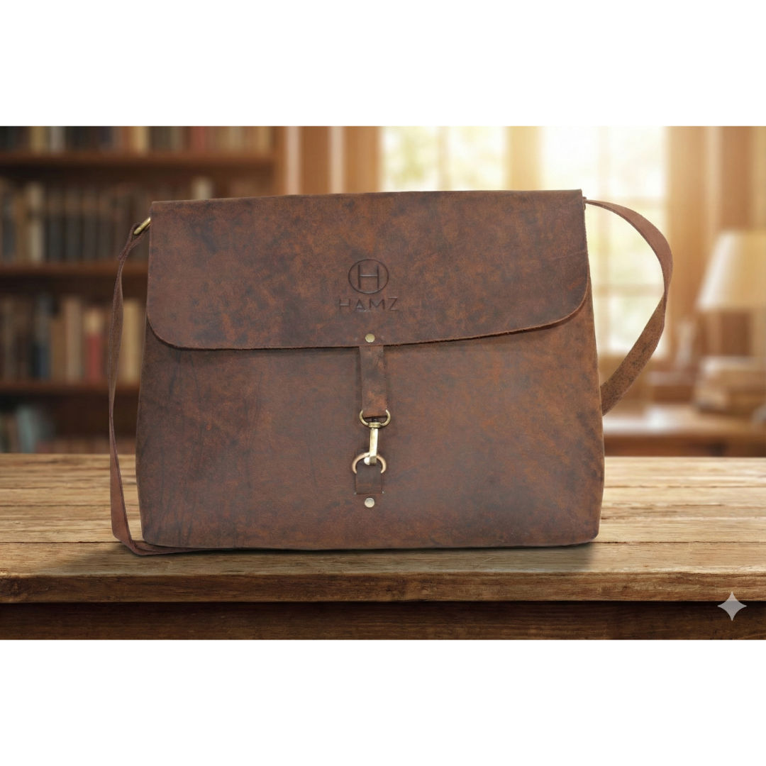HMZ Premium Genuine Leather Sling Bag, Stylish Crossbody Everyday Carry Bag