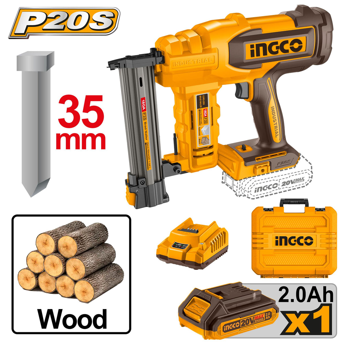 INGCO Cordless Brad Nailer