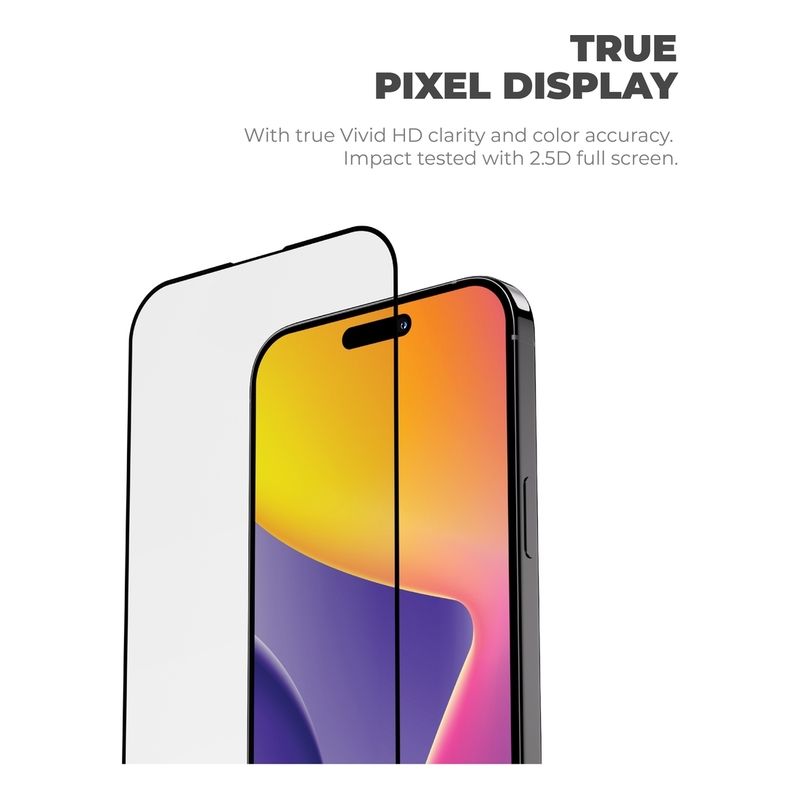 Blupebble Graphene Tempered Glass 2.5D Screen Protector with Applicator for iPhone 15 Series