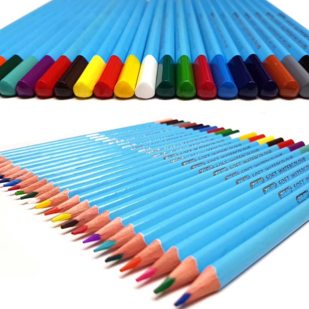 Zieler 24 Soft Watercolour Pencils with Case, 09290047