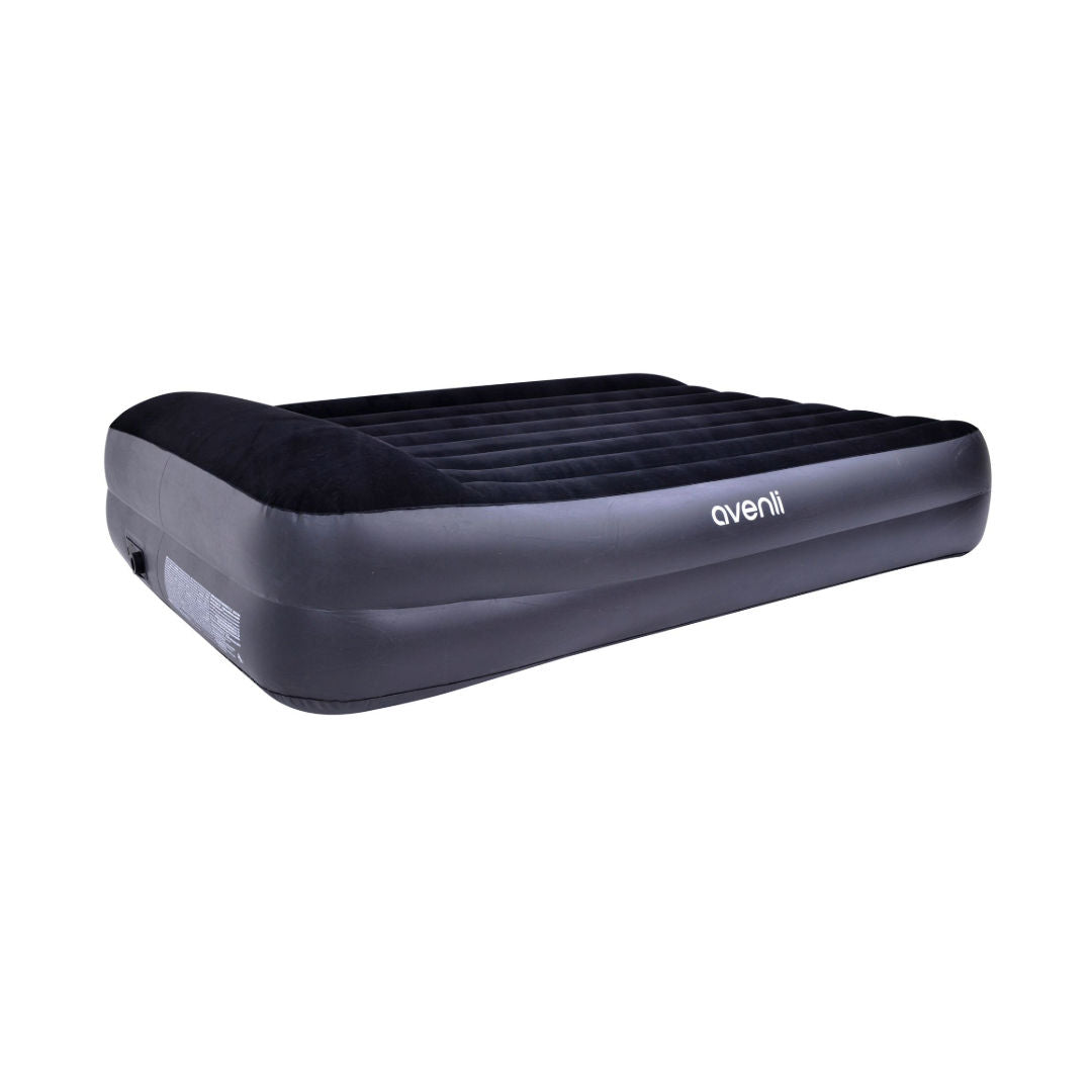Jilong Avenli High Raised Airbed Twin Size With Built In Pillow, Black, 203x152x46cm