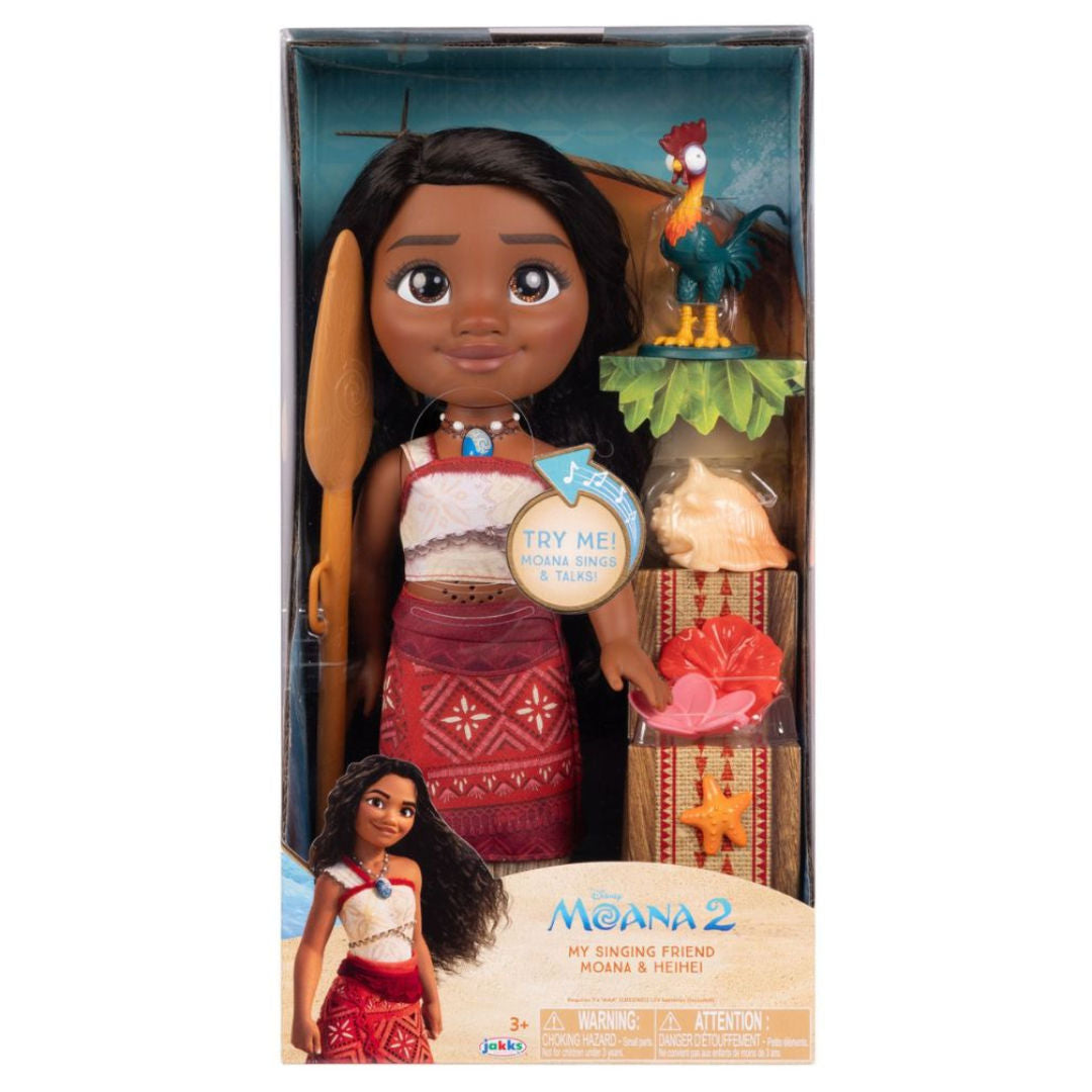 Disney Moana 2 My Singing Friend Moana Doll & Heihei Figure Playset, For Age 3+ Years