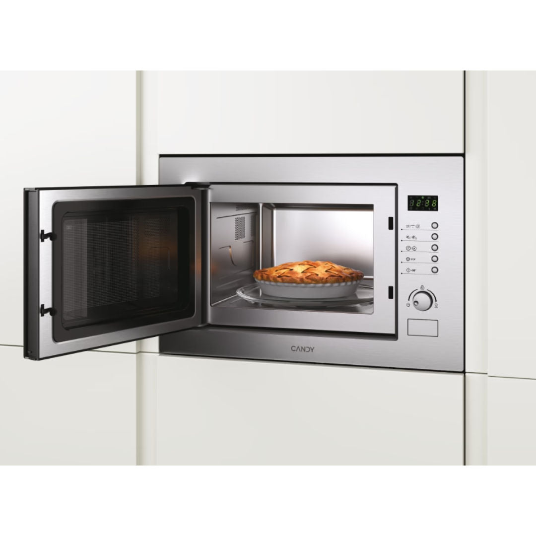 Candy Built-In Microwave Oven 60cm, 25L, Microwave + Grill, Push Button Control, Inox, MIC25GDFX-19