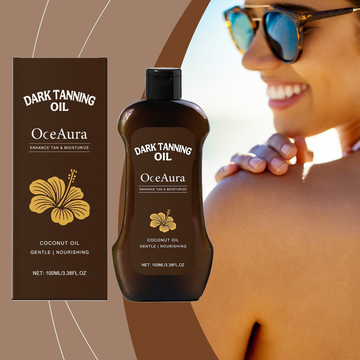 Body Care Darkening Oil, Natural Tan, Moisturizes, Fast Absorption ,100ml