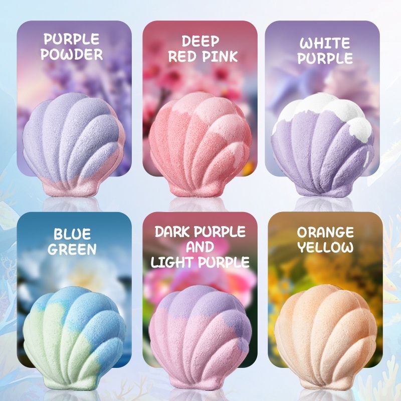 Shell Bath Salt Balls Gift Set – Mineral & Spa Soothing Bath-001-SD72775