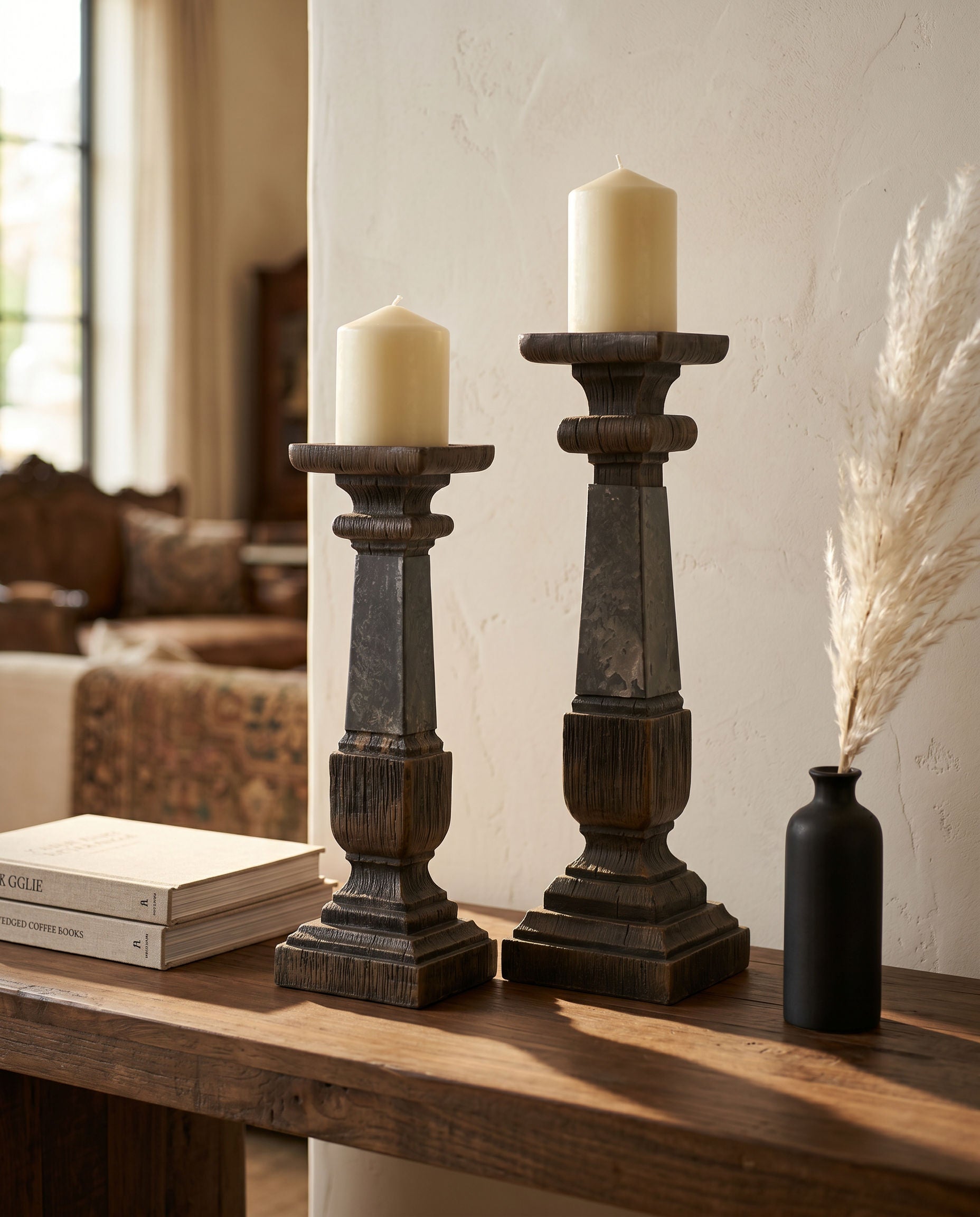 Tati deco Rustic candle holder small