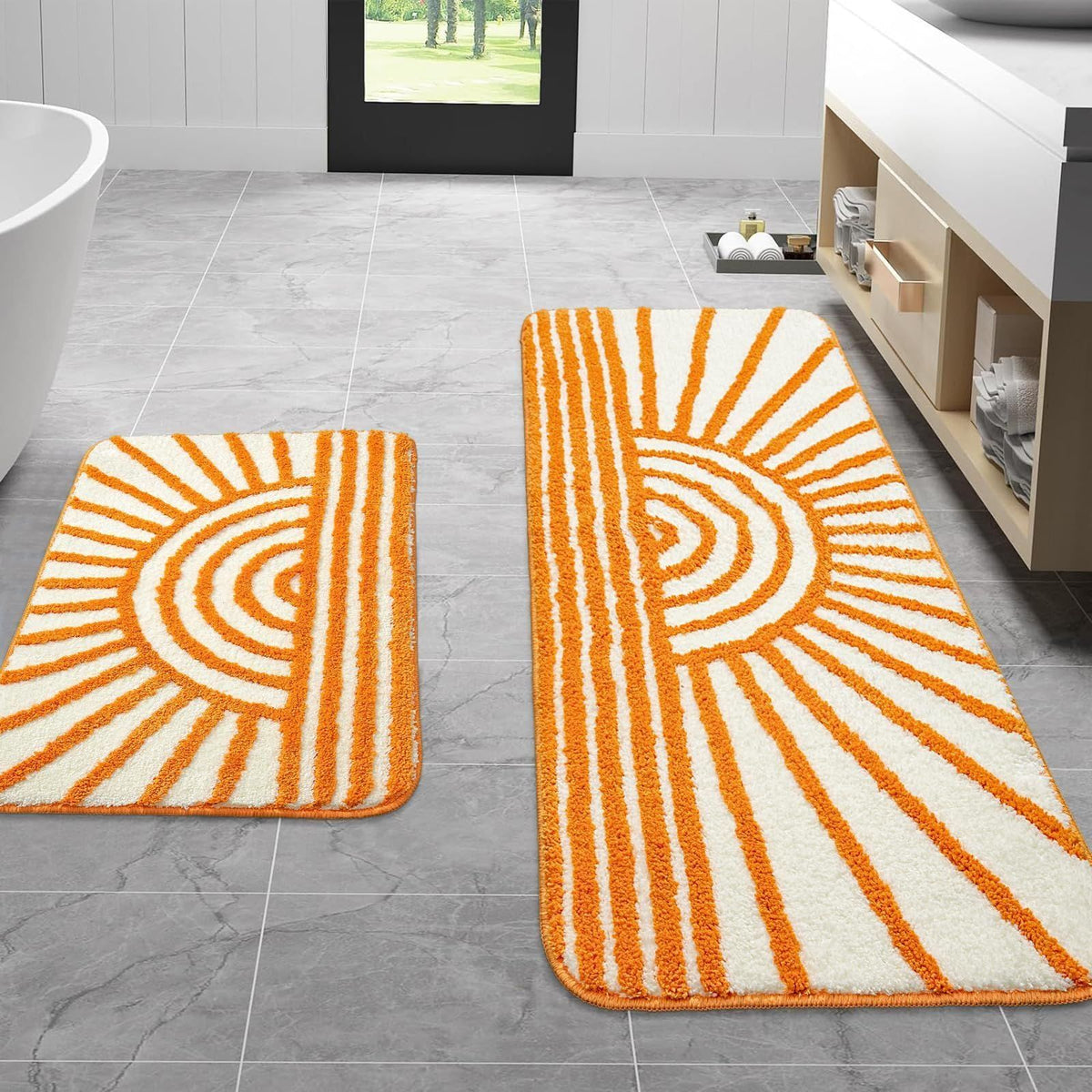 AIESY® Beautiful Non Slip Water Absorbent Soft Runner Bath Mat