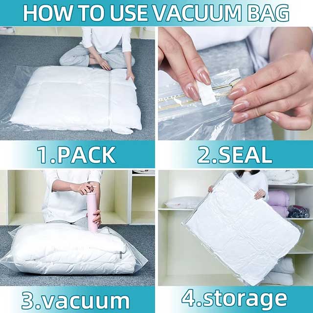 Vacuum Storage Space Sealed Bags – Large, Durable, Reusable, and Vacuum-Seal for Clothes, Bedding, and More