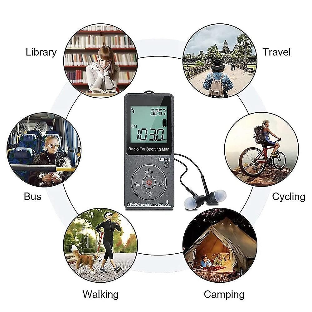 Am/Fm Portable Digital Radio W/ Headphones – Rechargeable Walkman