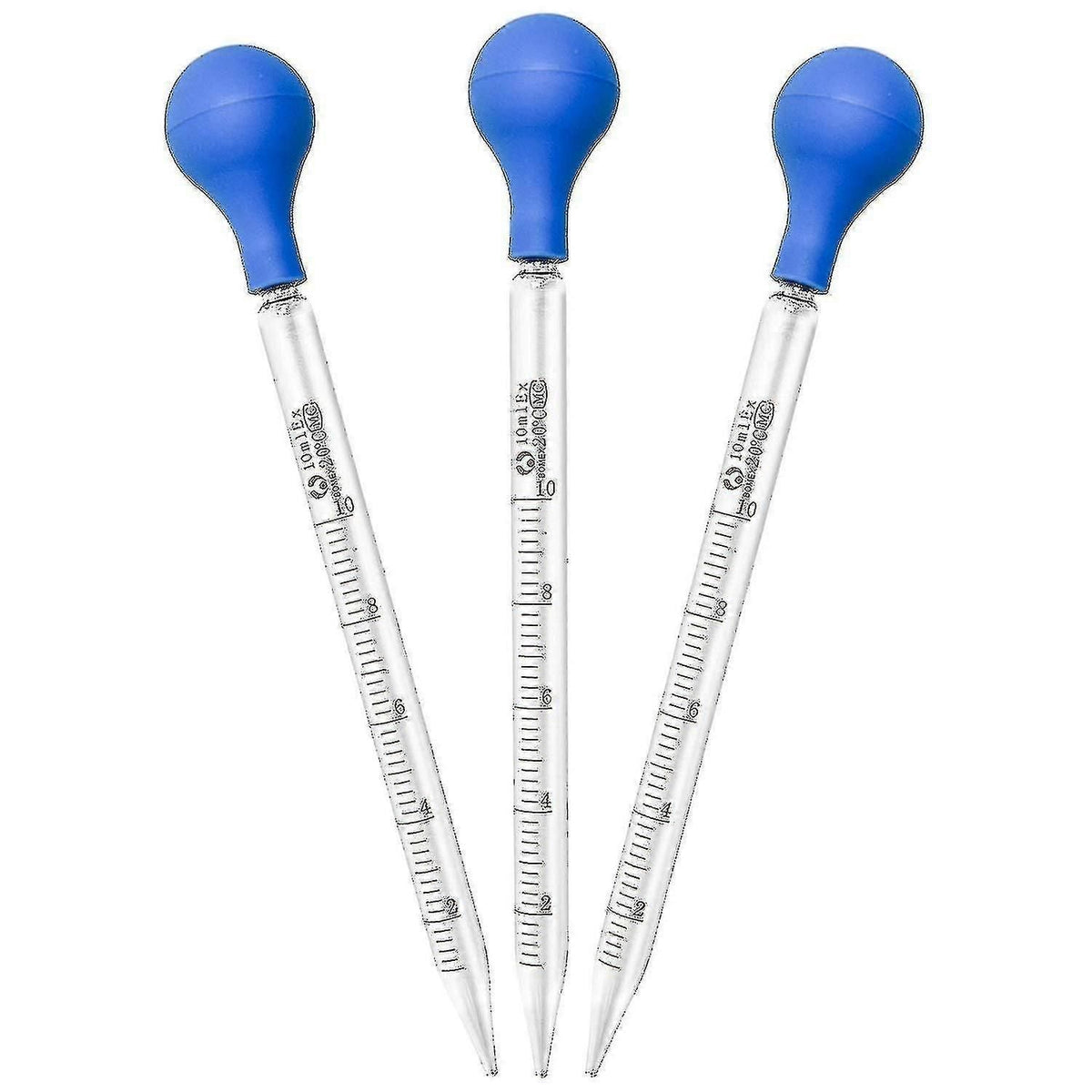 3 Pieces 10ml Glass Pipettes, For Pharmacy, Perfume, Laboratory, Hospital, Chemistry