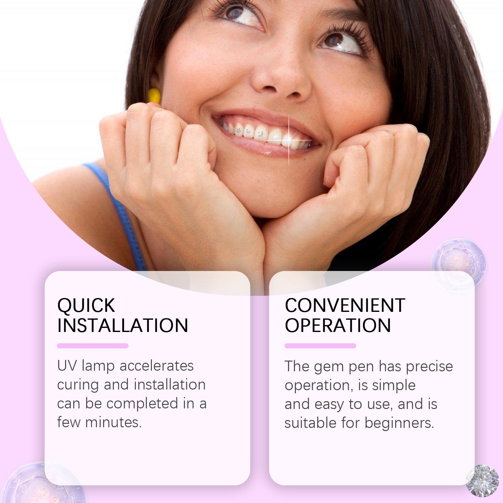 Create a Confident Smile with DIY Cosmetic Dentistry Kit, Gem Decor, UV Cure ,1set