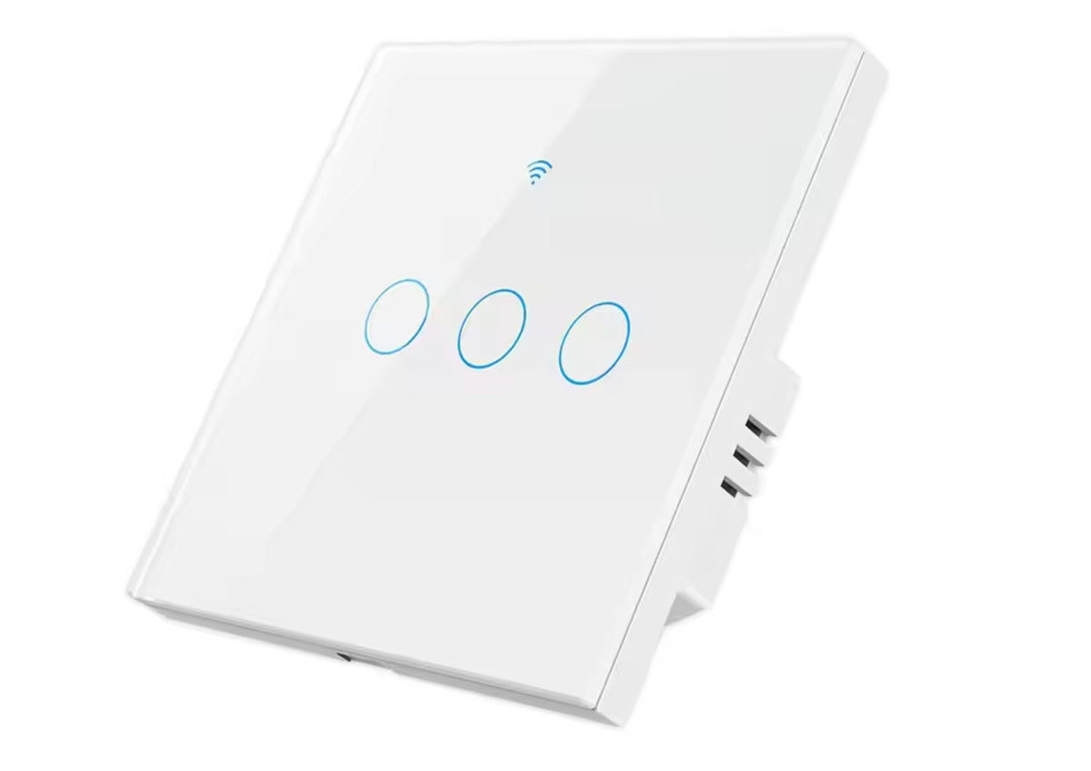 3 Gang Smart Light Switch WiFi - Glass