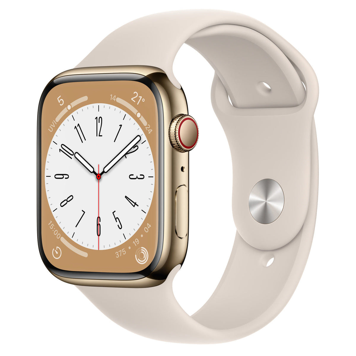 Series 8 GPS + Cellular 45mm Stainless Steel Case with Sport Band