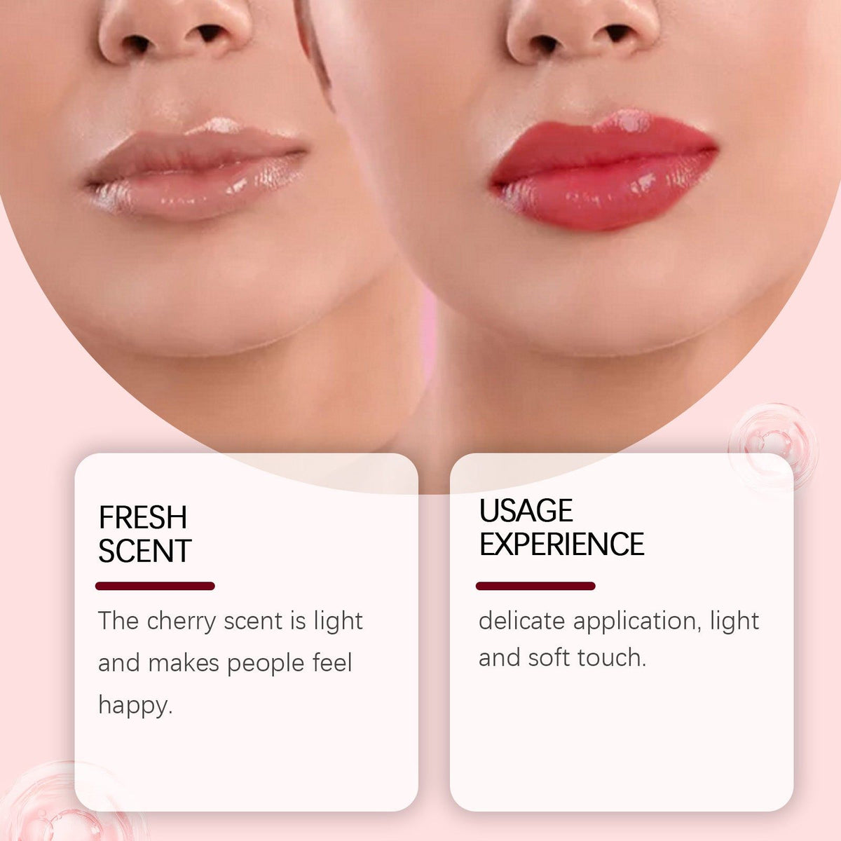 Cherry Lip Care Oil for Moisturizing and Brightening, Hydrating Lip Gloss, Nourishing Lip Essence ,2.5ml