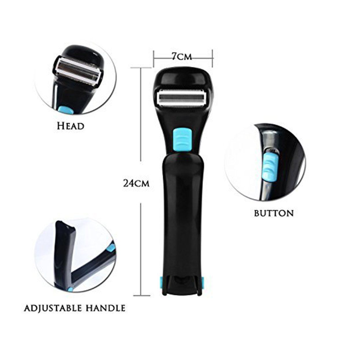 Foldable Rechargeable Back Hair Shaver