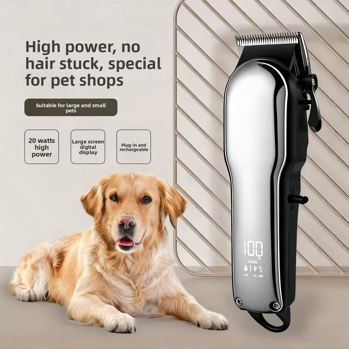 Pet Hair Clipper Kit with Digital Display