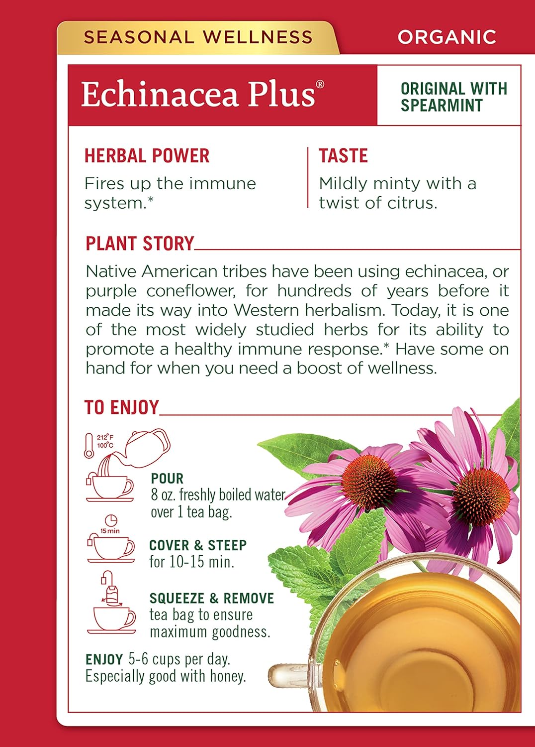 Traditional Medicinal Echinacea Plus, 16 Teabags