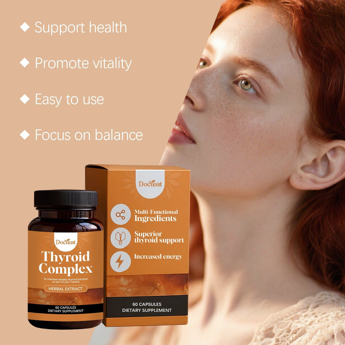 Boost Your Body Care, Daily Vitality, Selenium Zinc Support Capsules ,60 capsules