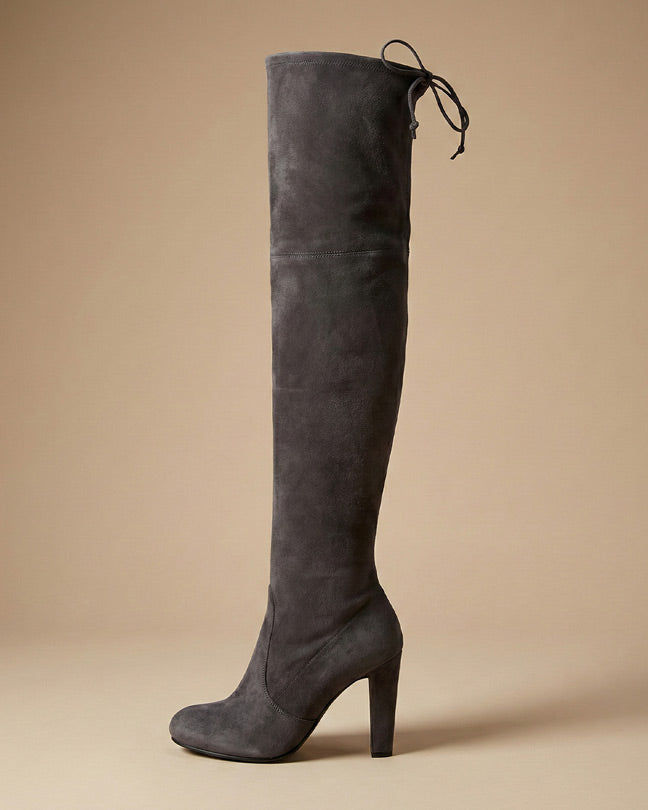 Stuart Weitzman highland gray Suede Over-the-Knee Boots – slate