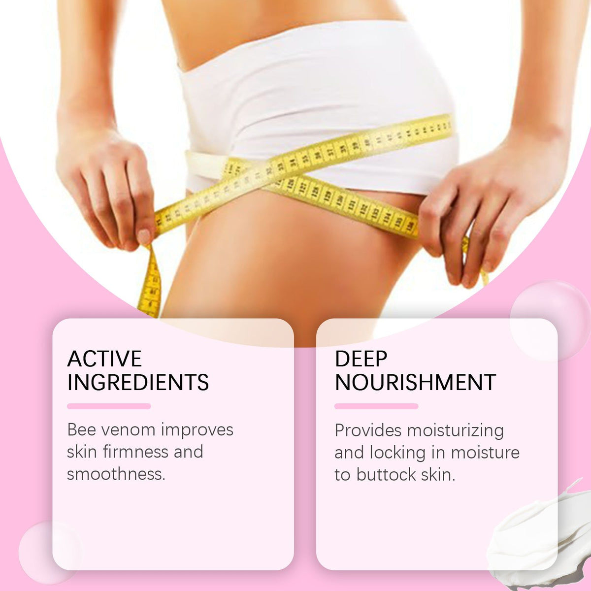 Bee Venom Skin Firming Cream for Buttocks, Anti-Aging, Moisturizing, Elasticity Boost ,40g