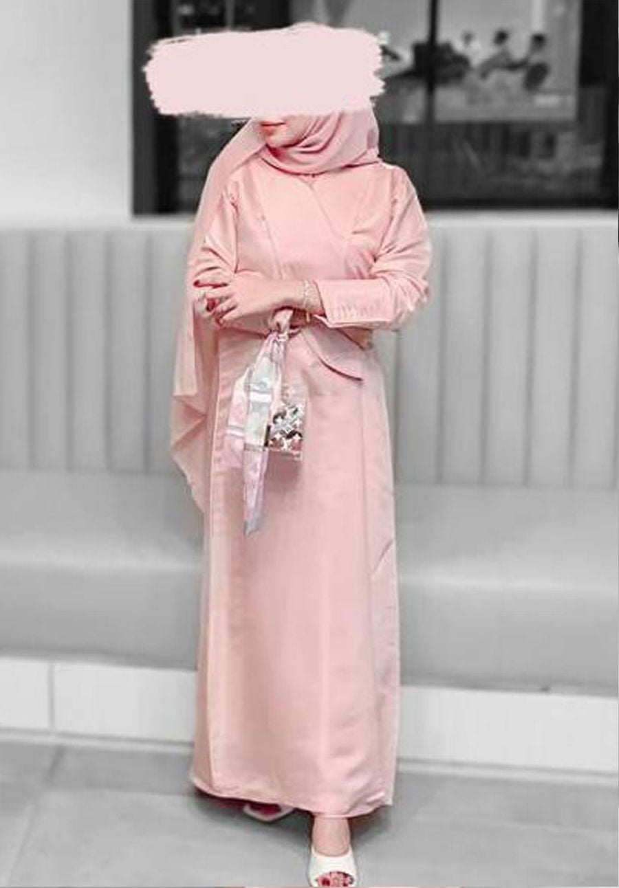 MOiSTREET Pink Shimmer Abaya
