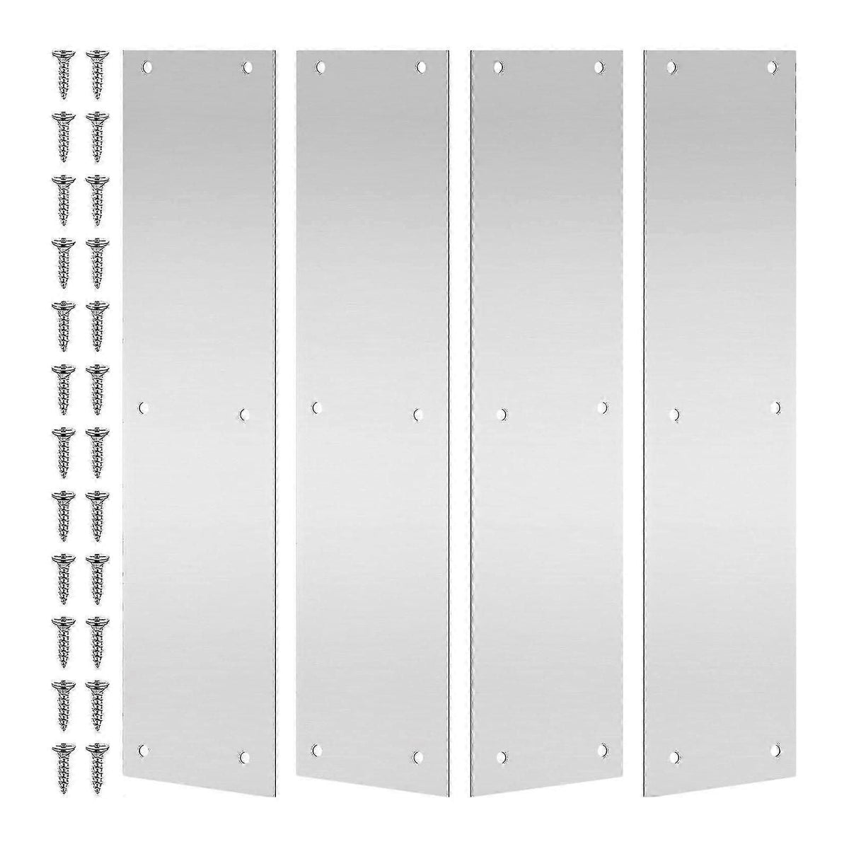 4pcs Stainless Steel Door Kick Plates for Interior Exterior Protection Anti-Scratch Push Plate Door Bottom Guard Home Use