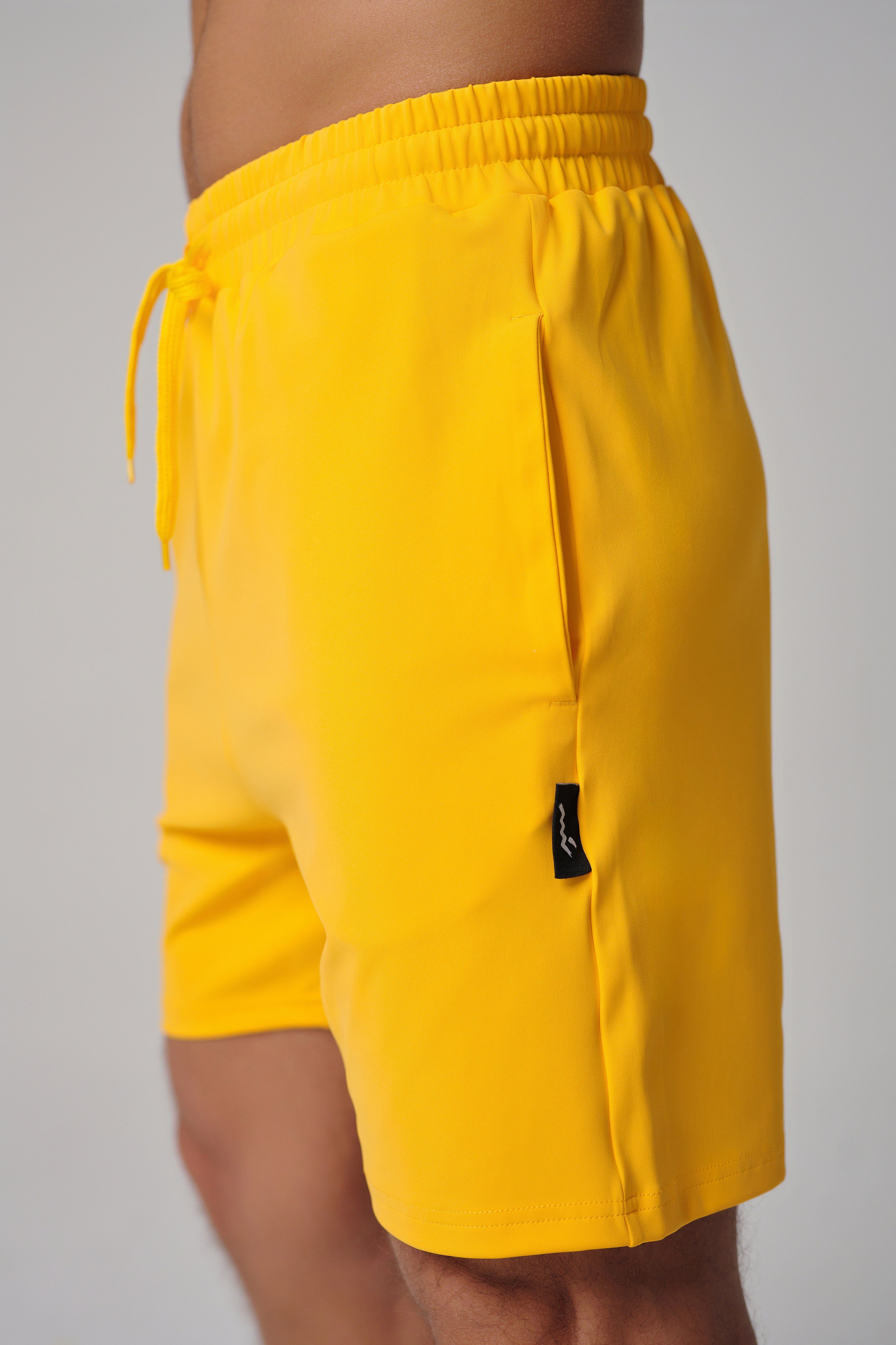 Regular Fit Men Shorts - Bright Yellow