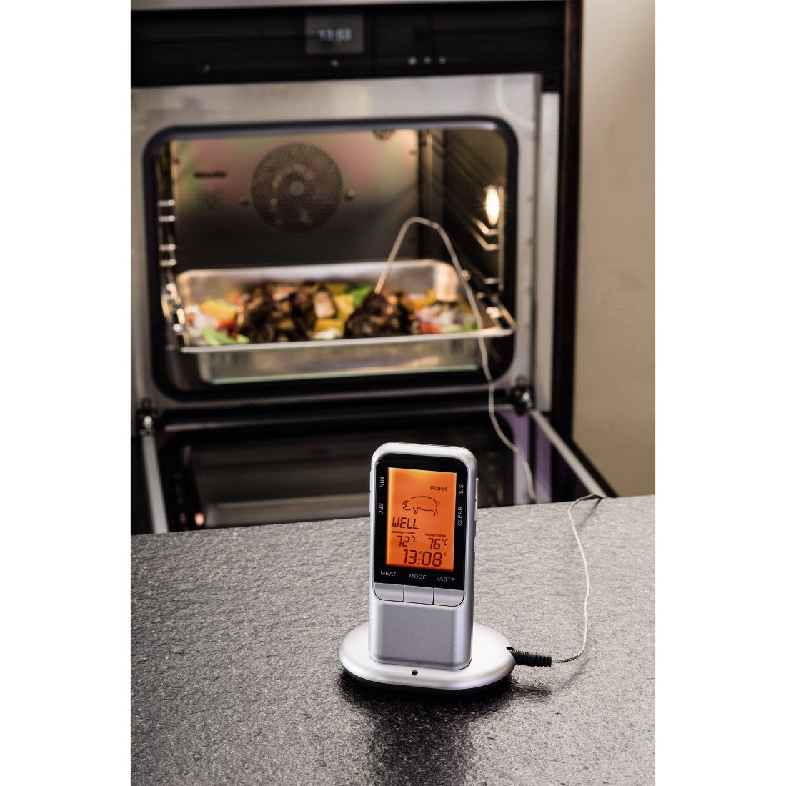 XAVAX 111382 Digital Meat Thermometer with Timer, wireless sensor