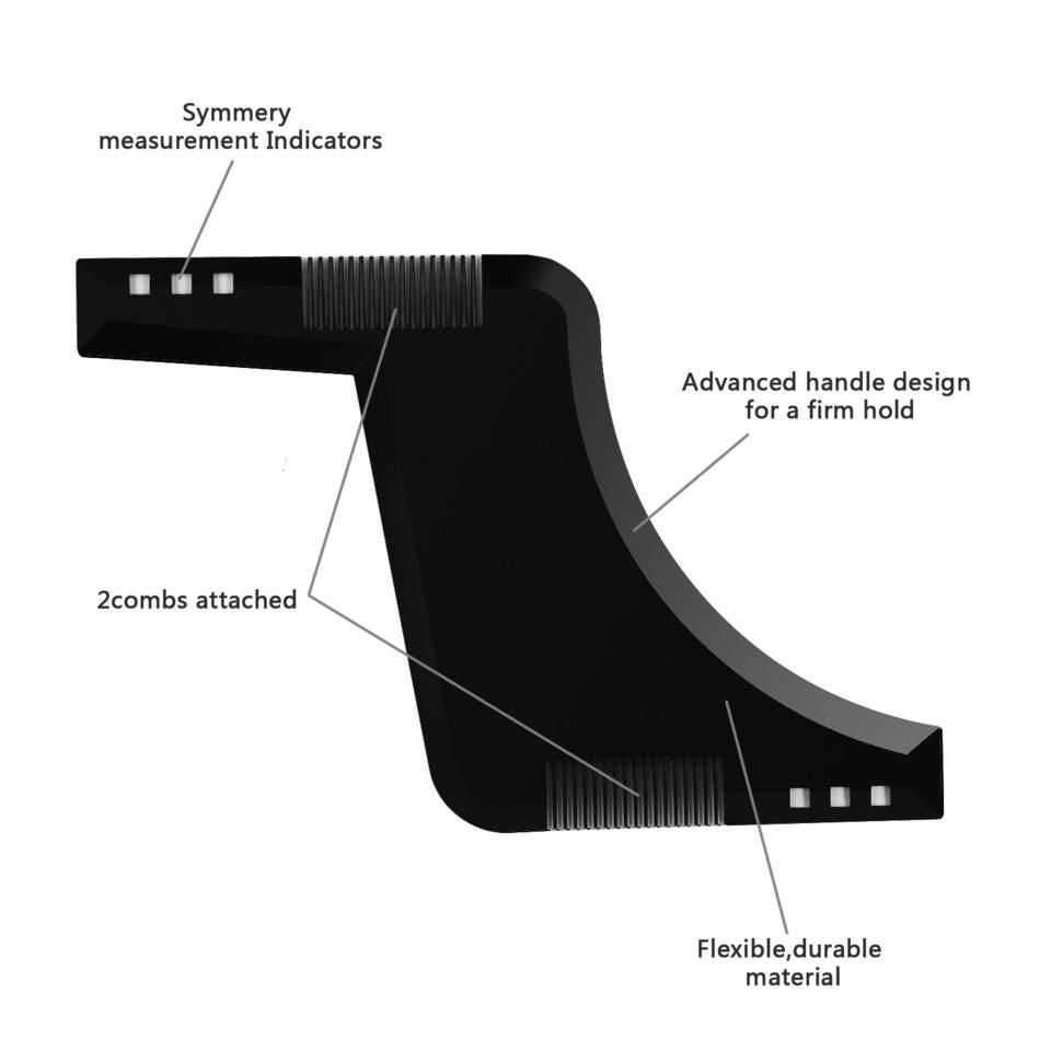 2 Pack Beard Shaping Comb Symmetric Beards Shaper Styling Trim Template Facial Hair Grooming Tool