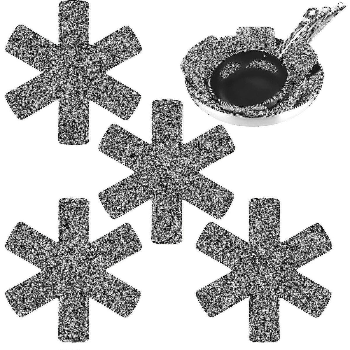 12 Pcs Felt Pot Pad Pan Protection Mat Stackable Sets Pots And Pans Dividers With 3 Sizes-38cm, 35cm, 26cm