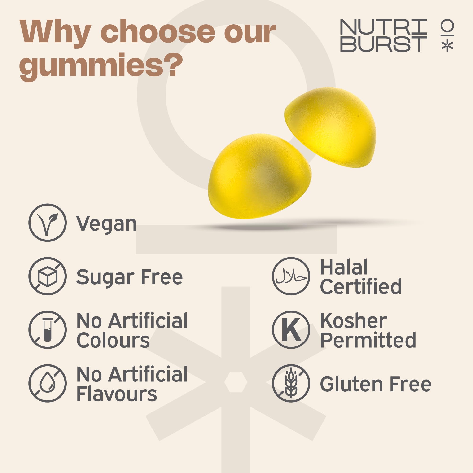 Nutriburst Vitamin D3 + K2 Lemon 60 Gummies