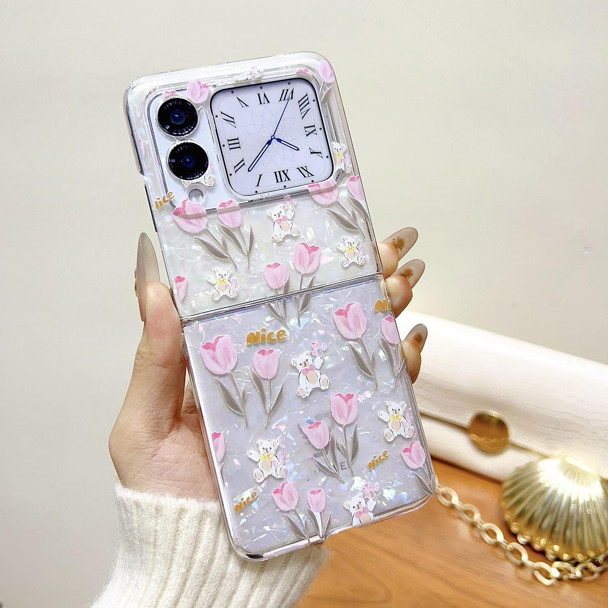 Flower Pattern PC Case For Huawei nova Flip